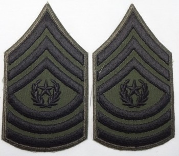 Command Sergeant Major, Subd. Sleeve Set (Black on Green)
